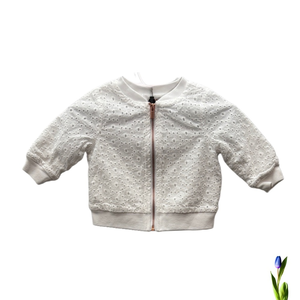 Baby Girl Eyelet Lace Zip-Up Bomber Jacket 3-6 Months
White Cat and Jack